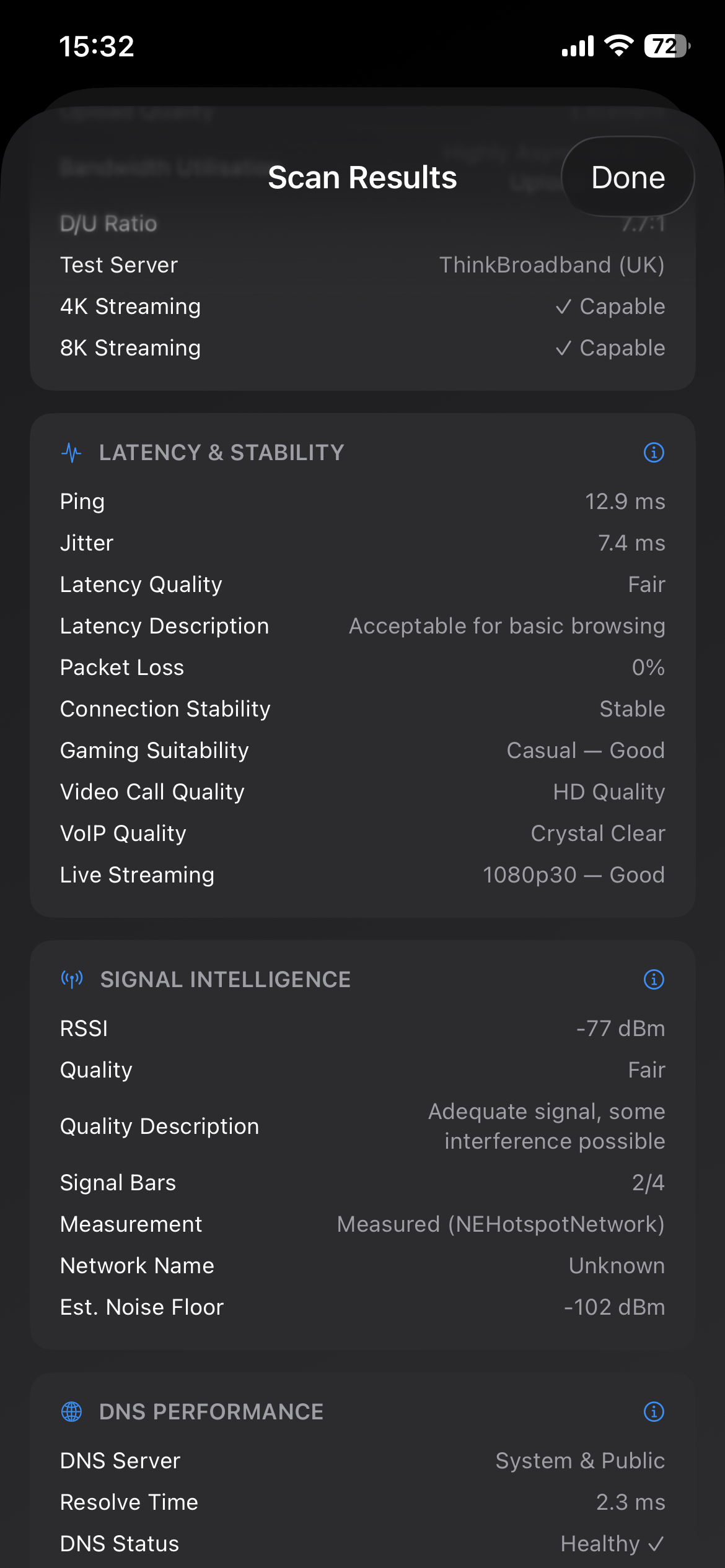 Latency and signal details