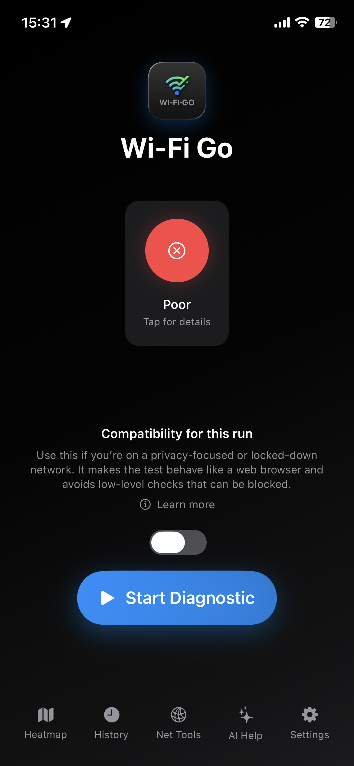 App home screen poor score