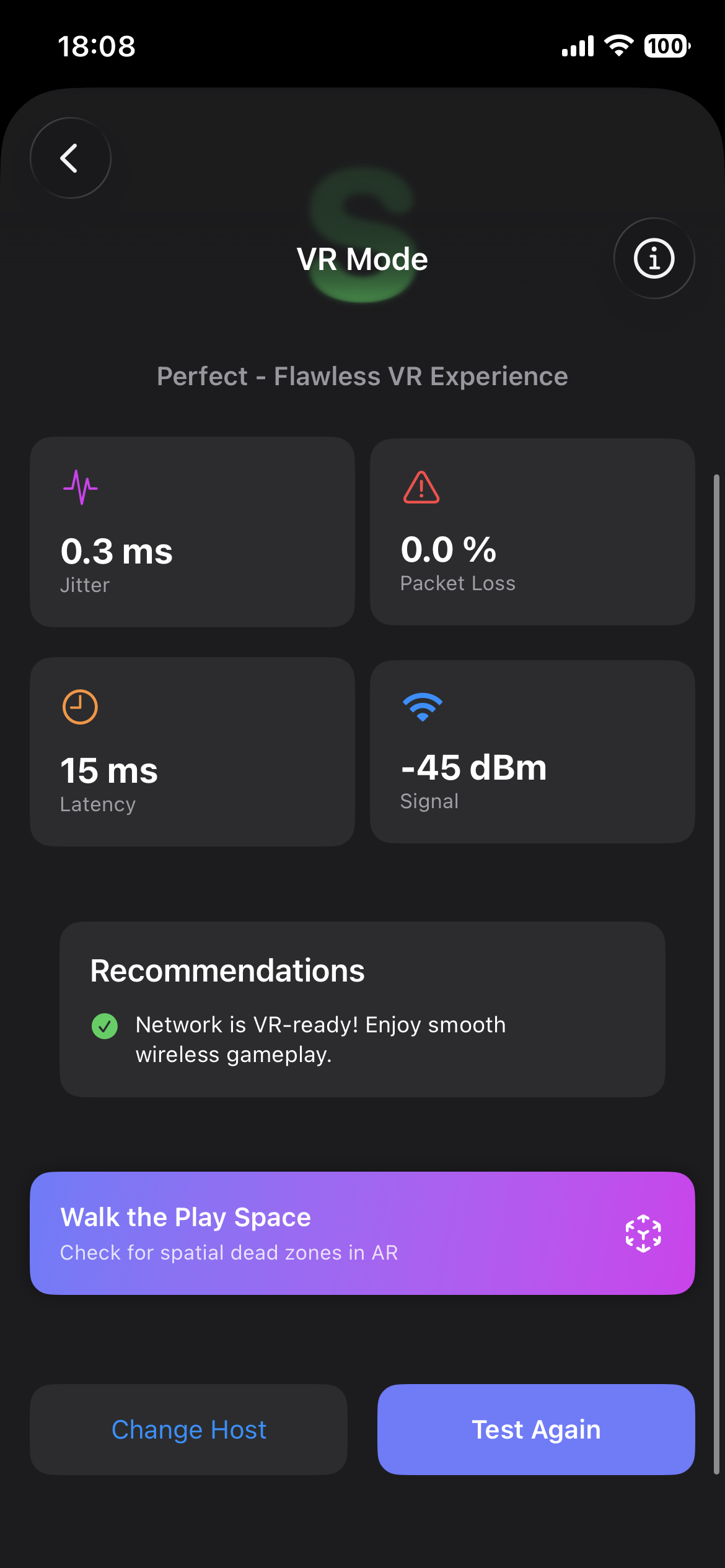 Wi-Fi-Go AR heatmap — coloured spheres showing dead zones